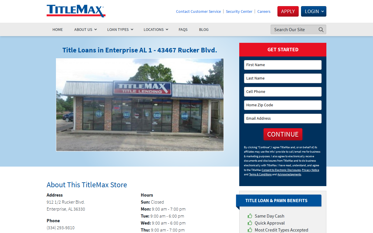 TitleMax Title Pawns website preview