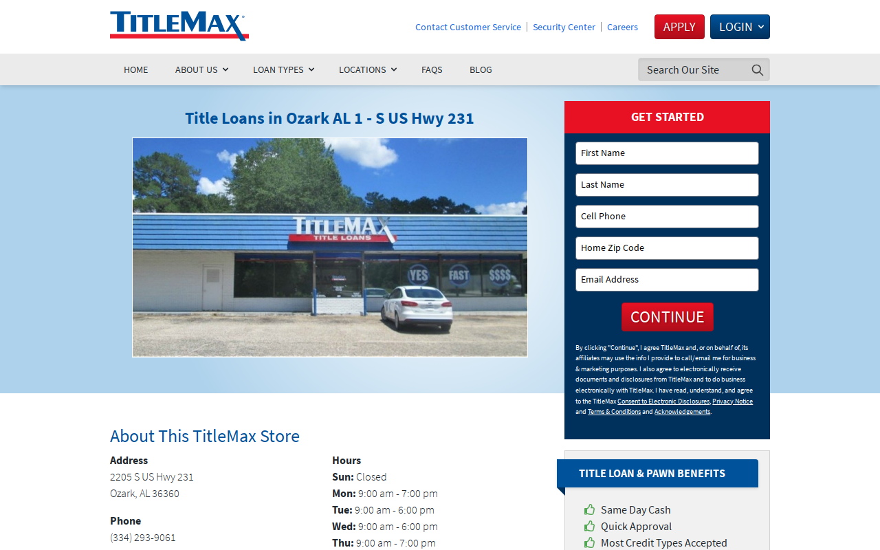 TitleMax Title Pawns website preview