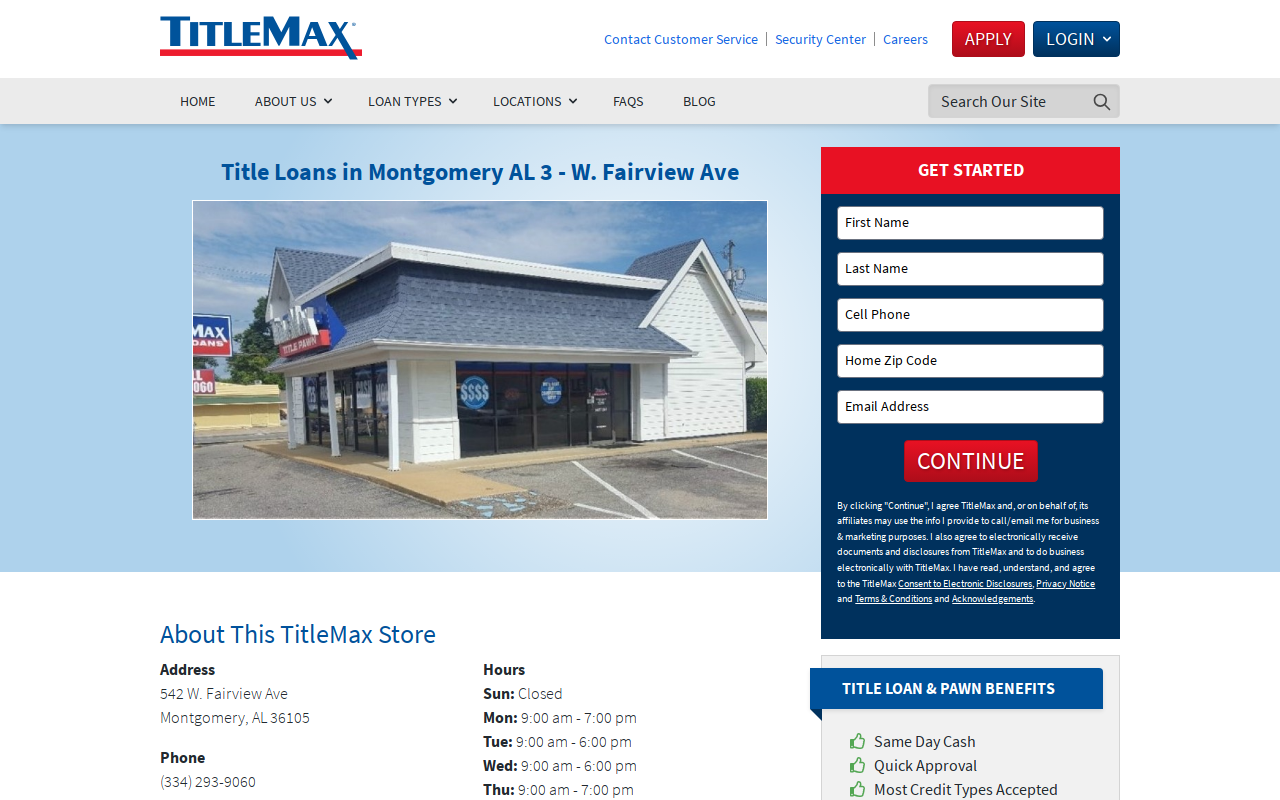 TitleMax Title Pawns website preview