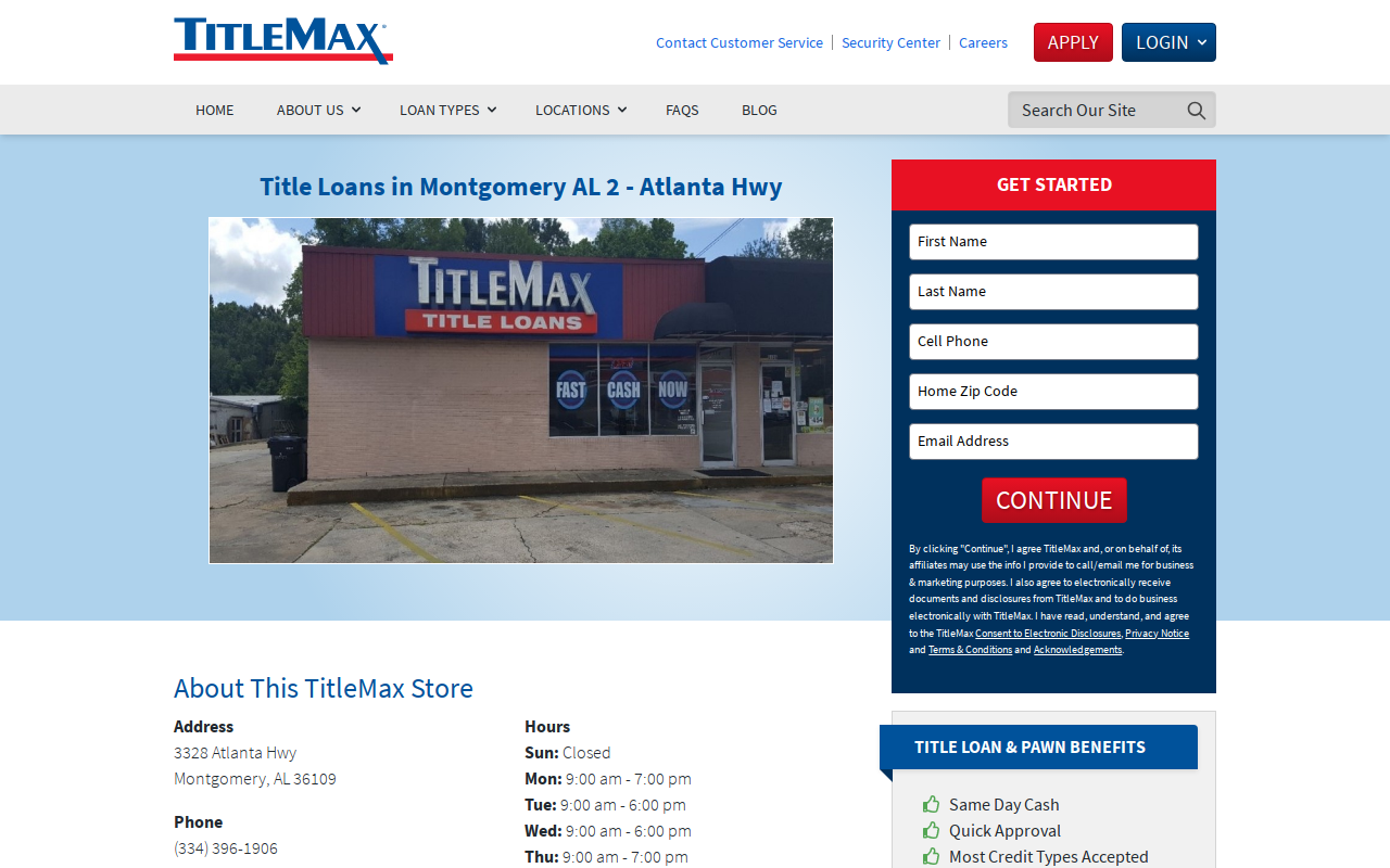 TitleMax Title Pawns website preview