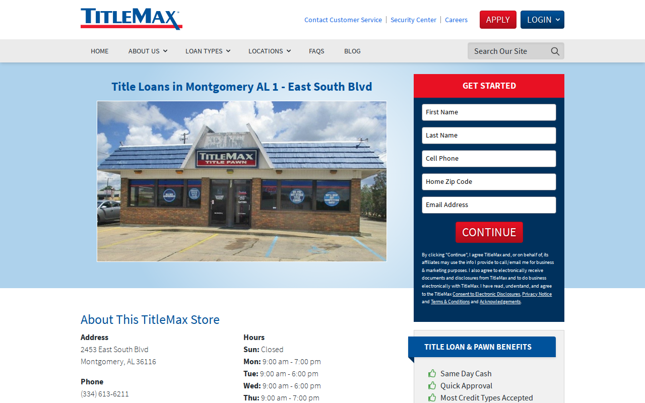 TitleMax Title Pawns website preview