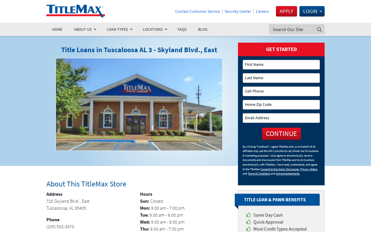 TitleMax Title Pawns website preview
