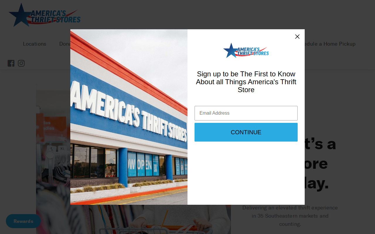 America's Thrift Stores and Donation Center website preview