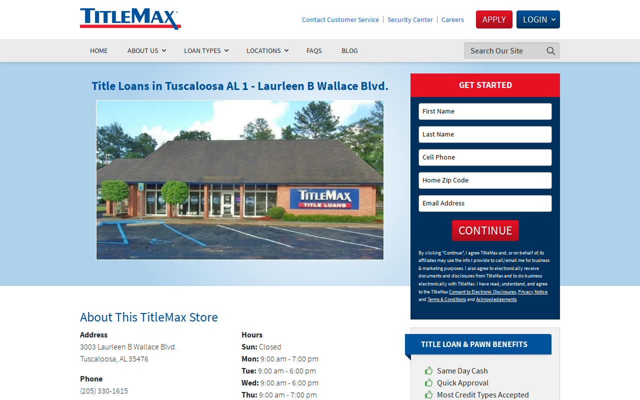 TitleMax Title Pawns website preview