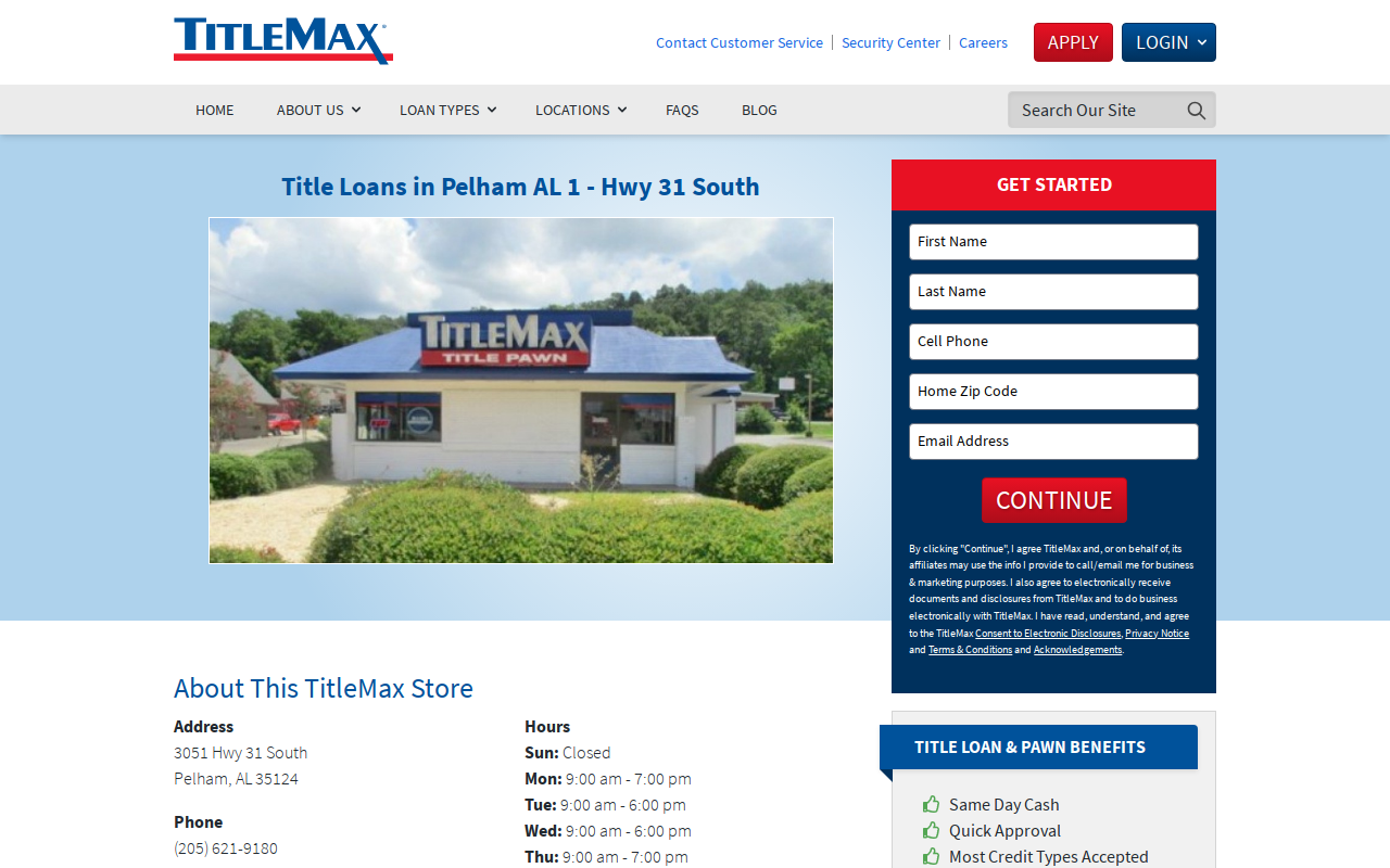 TitleMax Title Pawns website preview