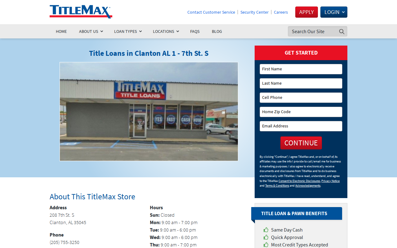 TitleMax Title Pawns website preview