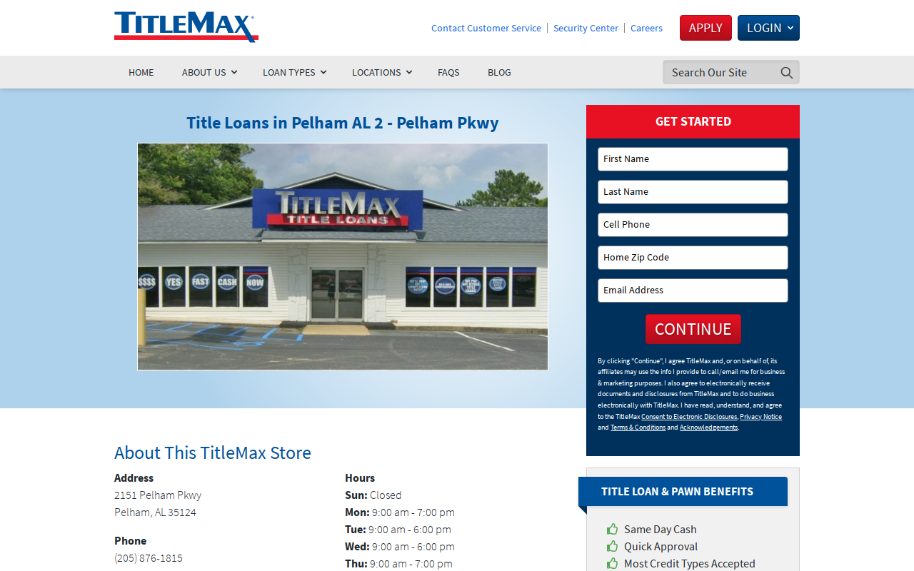 TitleMax Title Pawns website preview