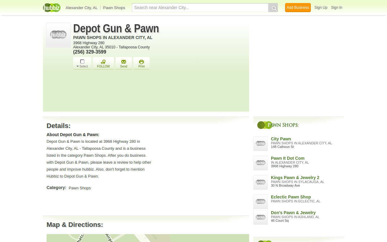Depot Gun & Pawn website preview
