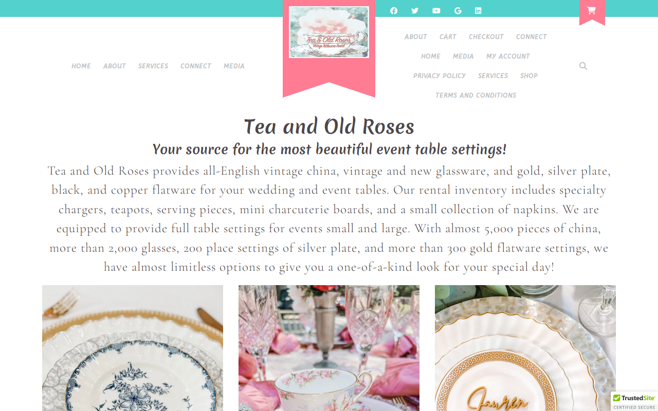 Tea and Old Roses website preview