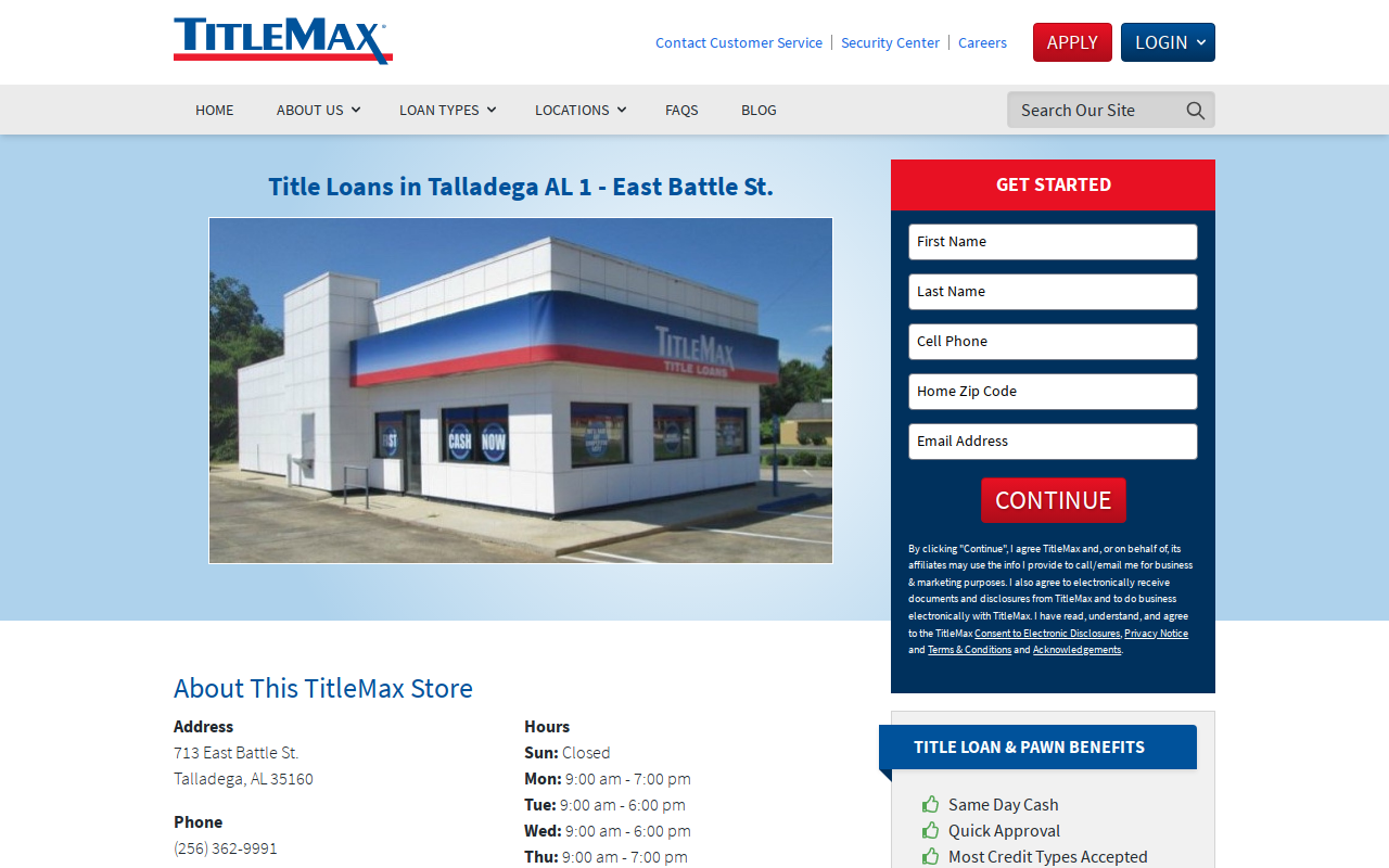 TitleMax Title Pawns website preview