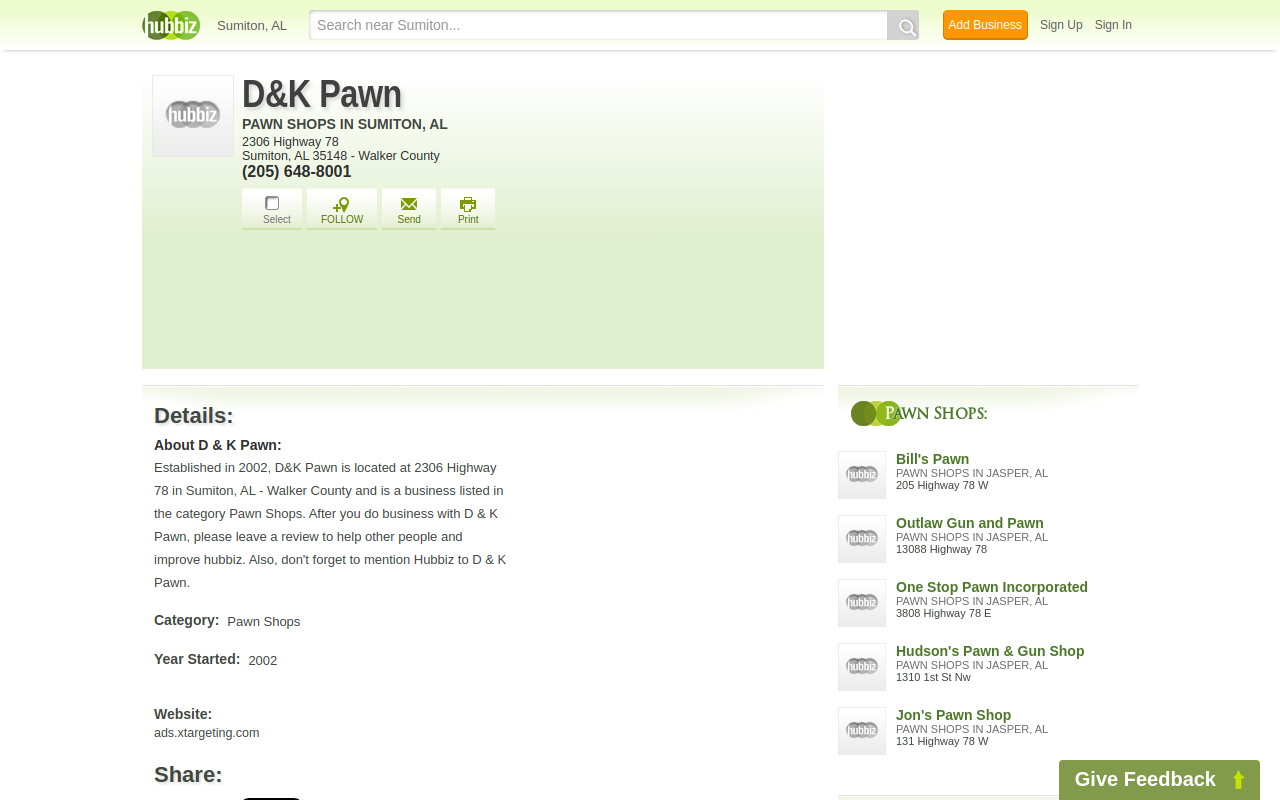 D & K Pawn website preview