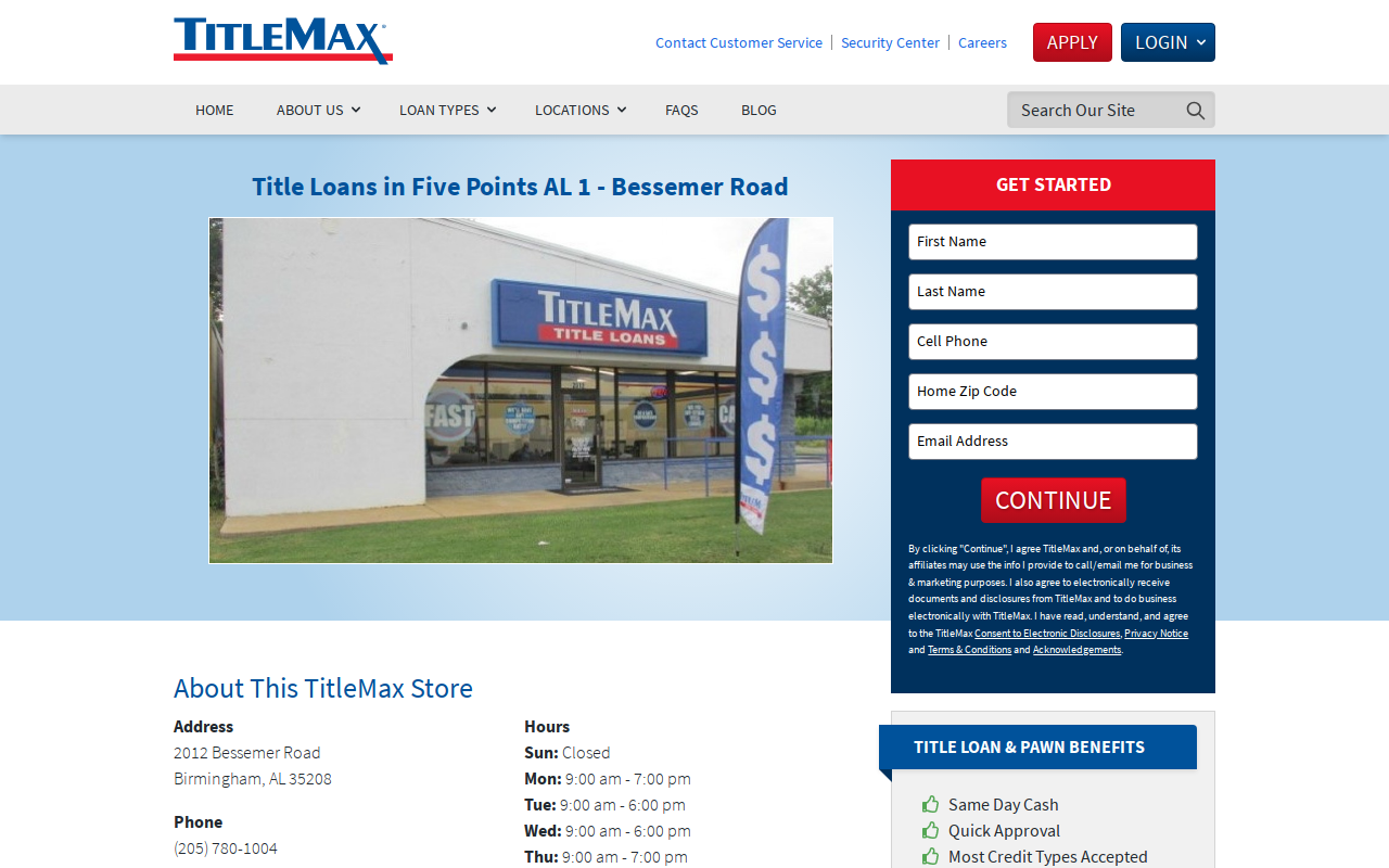 TitleMax Title Pawns website preview
