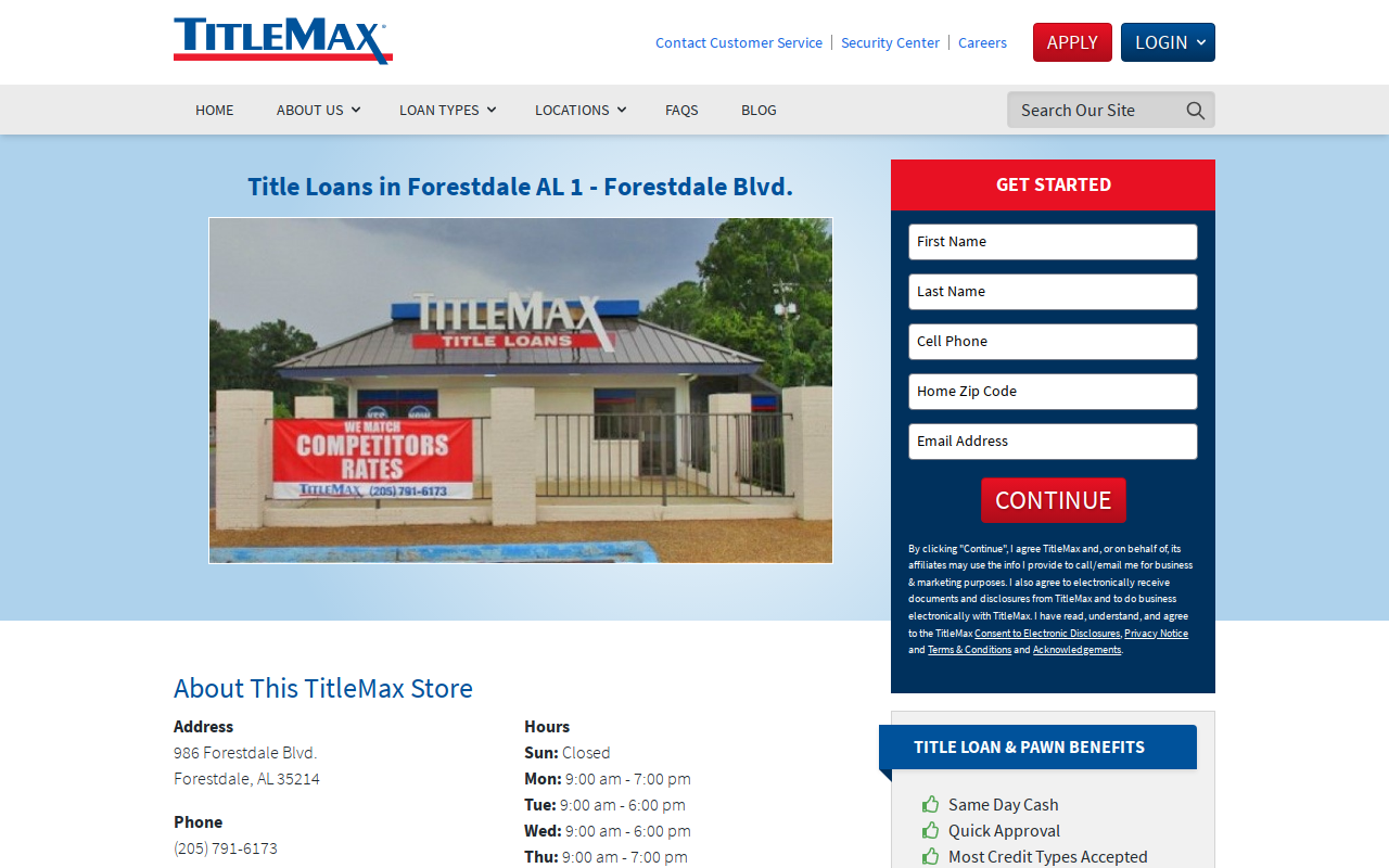 TitleMax Title Pawns website preview