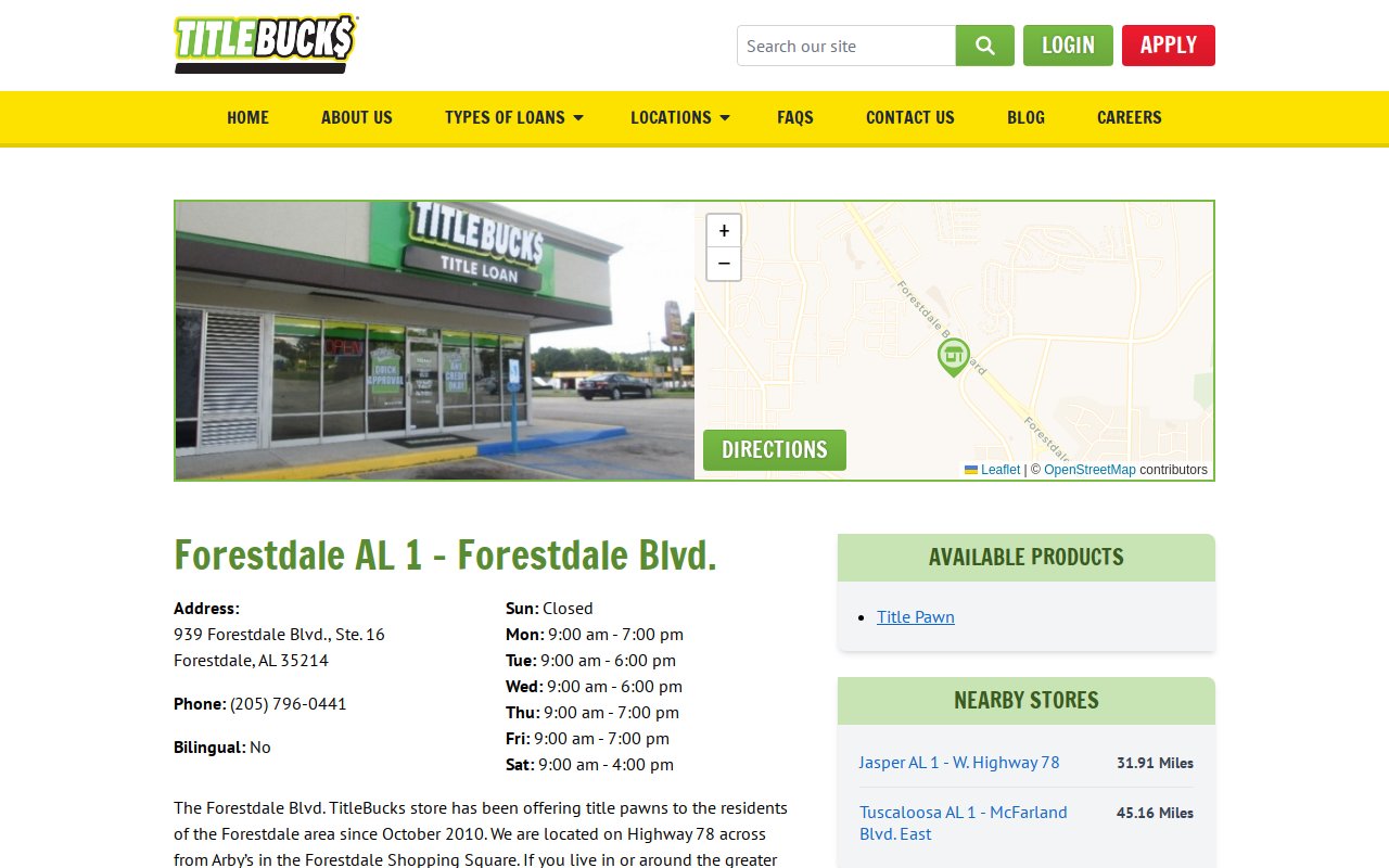 TitleBucks Title Pawns website preview
