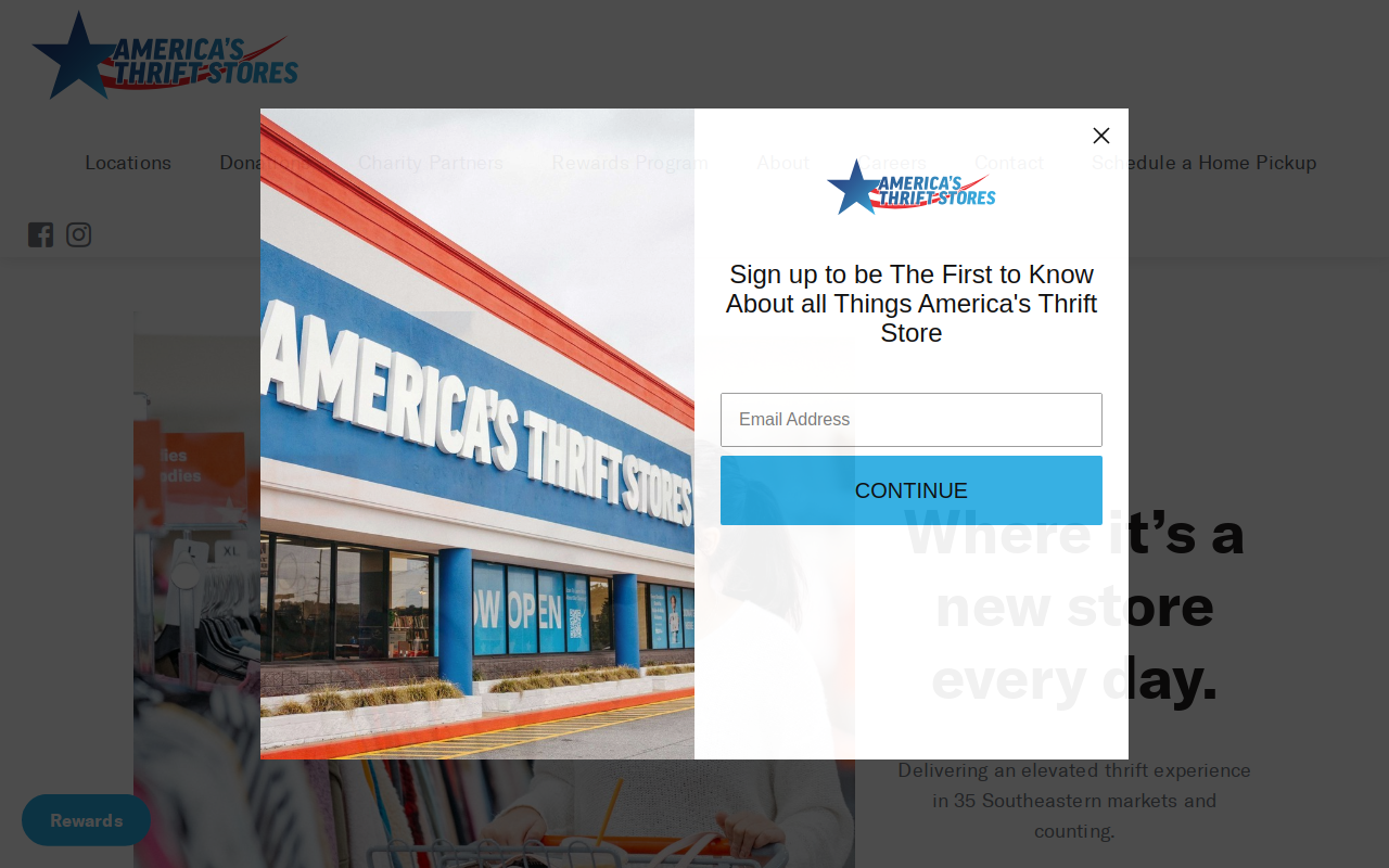 America's Thrift Stores and Donation Center website preview
