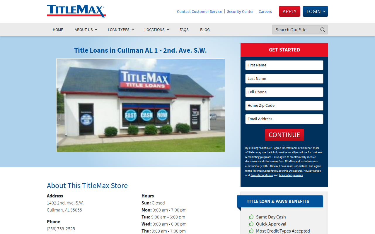 TitleMax Title Pawns website preview