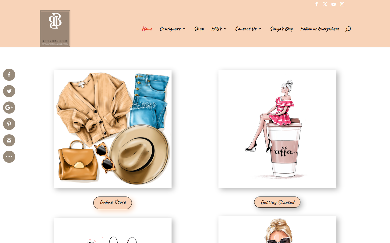 Better Than Before Consignments website preview