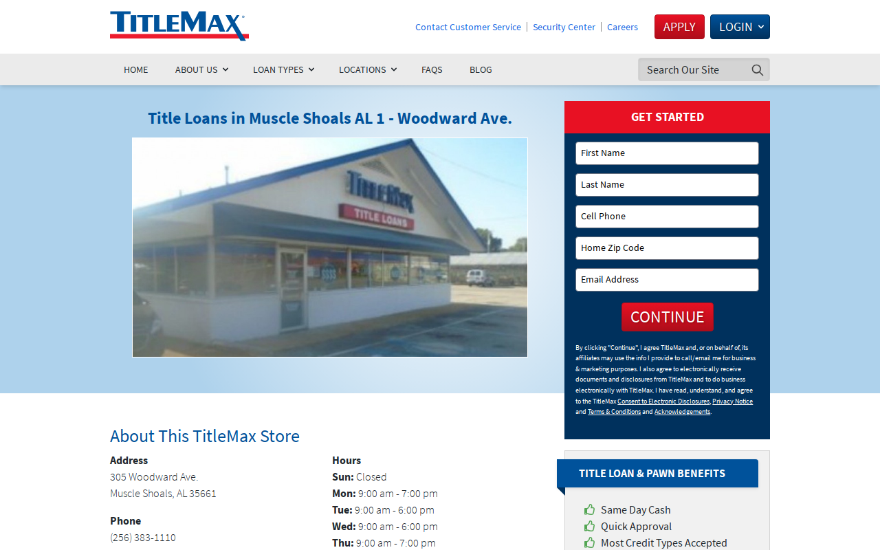 TitleMax Title Pawns website preview