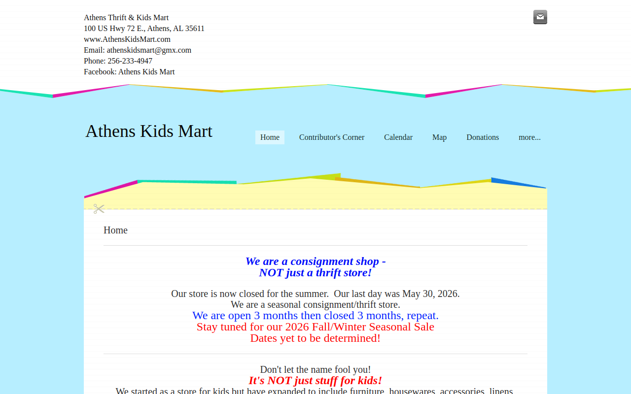 Athens Kids Mart website preview
