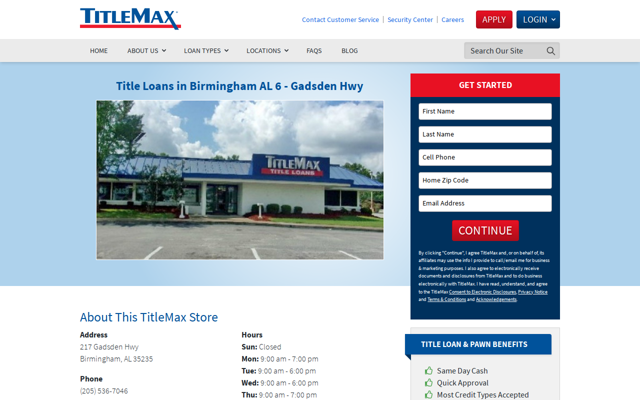 TitleMax Title Pawns website preview
