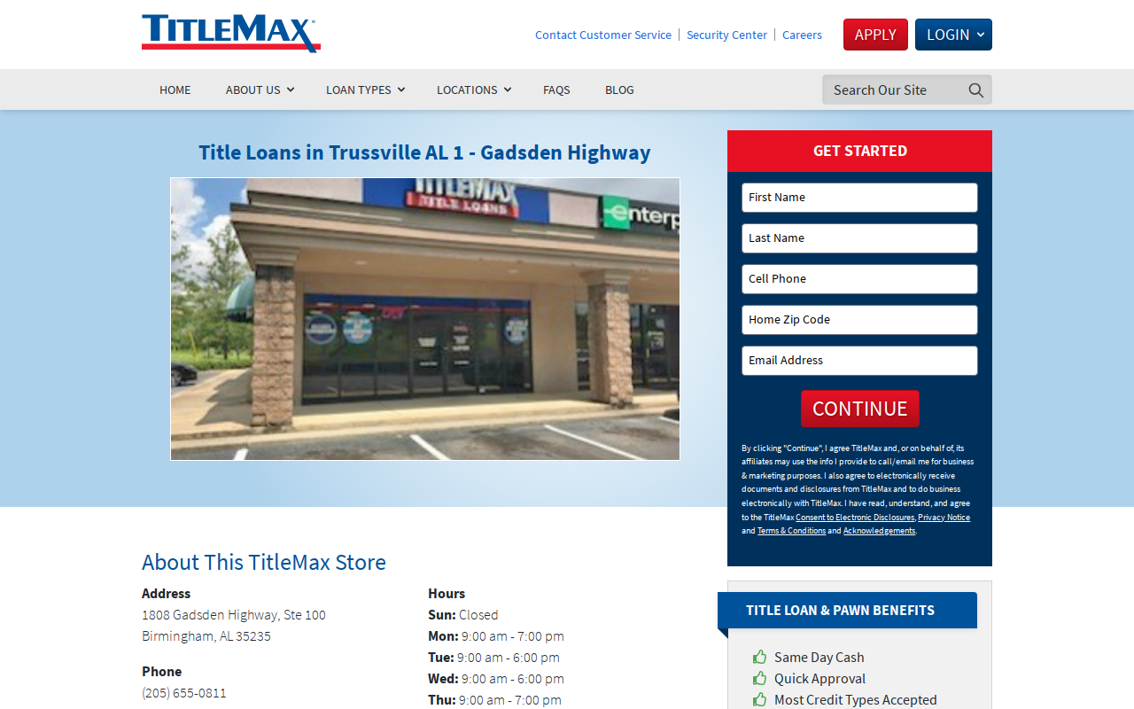 TitleMax Title Pawns website preview