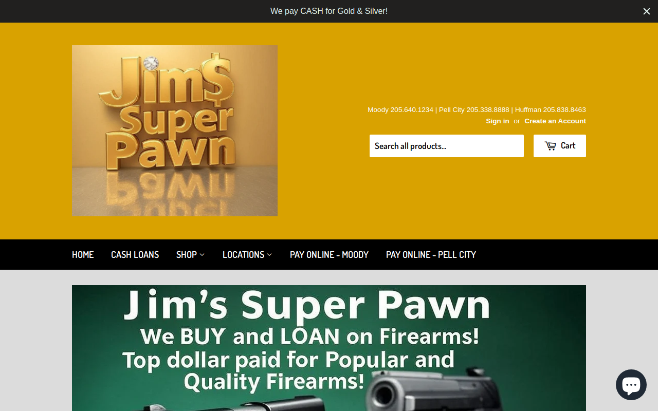 Jim's Super Pawn website preview