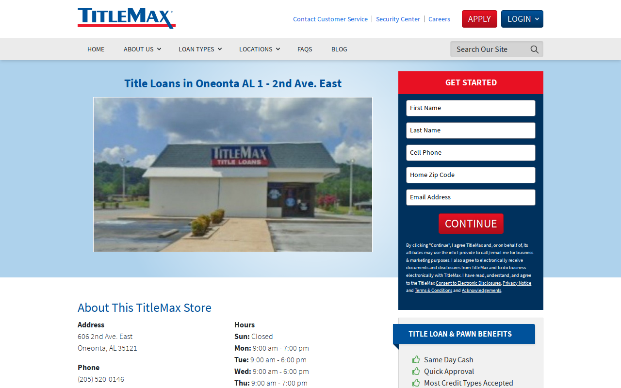 TitleMax Title Pawns website preview