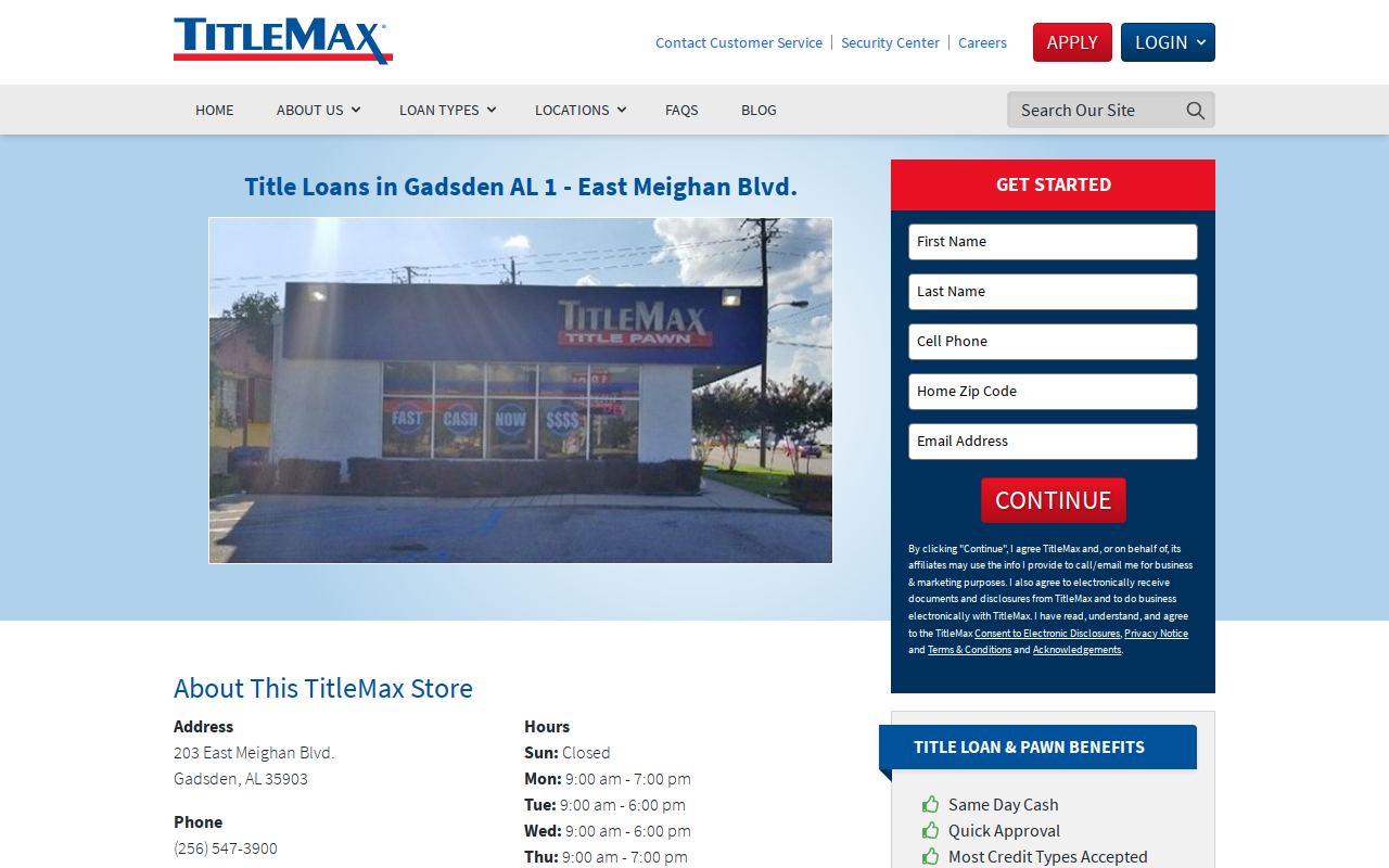 TitleMax Title Pawns website preview