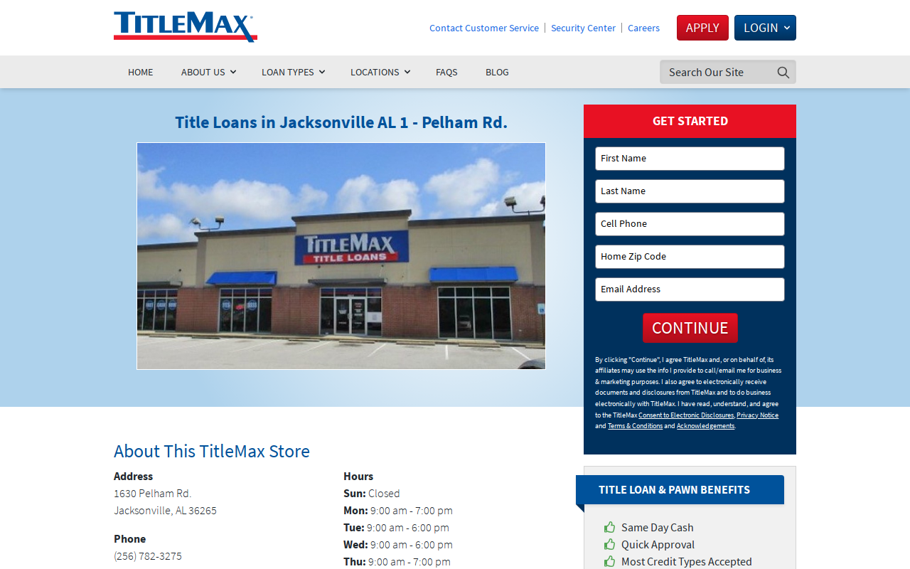 TitleMax Title Pawns website preview