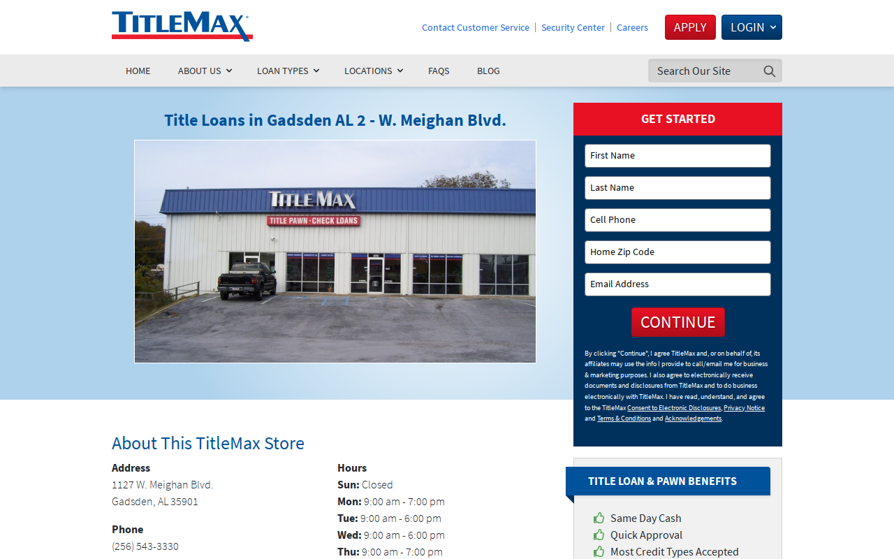 TitleMax Title Pawns website preview