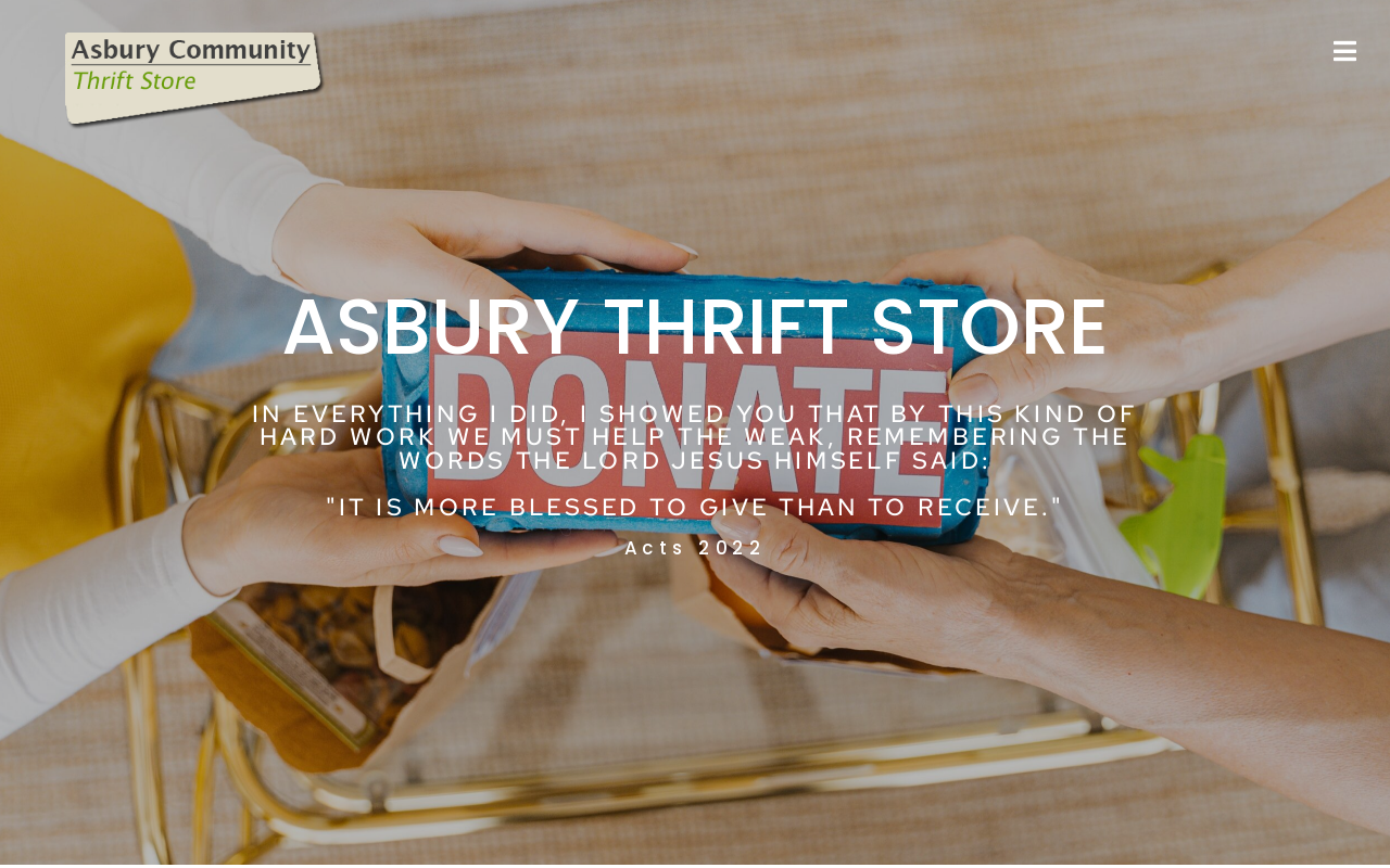 Asbury Thrift Store website preview