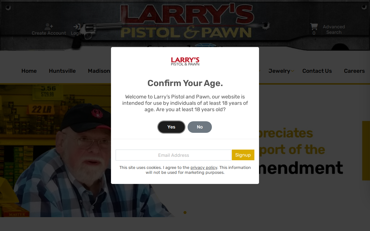 Larrys Pistol & Pawn website preview