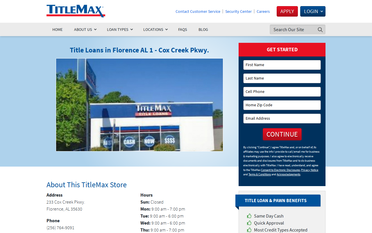 TitleMax Title Pawns website preview
