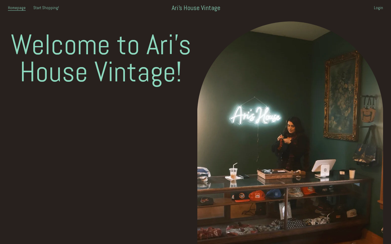 Ari's House Vintage Store website preview
