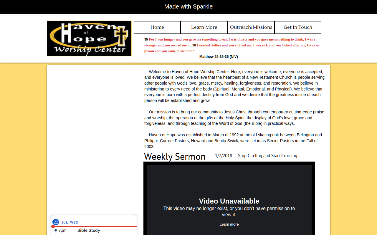 Hope's Mission Thrift Store website preview
