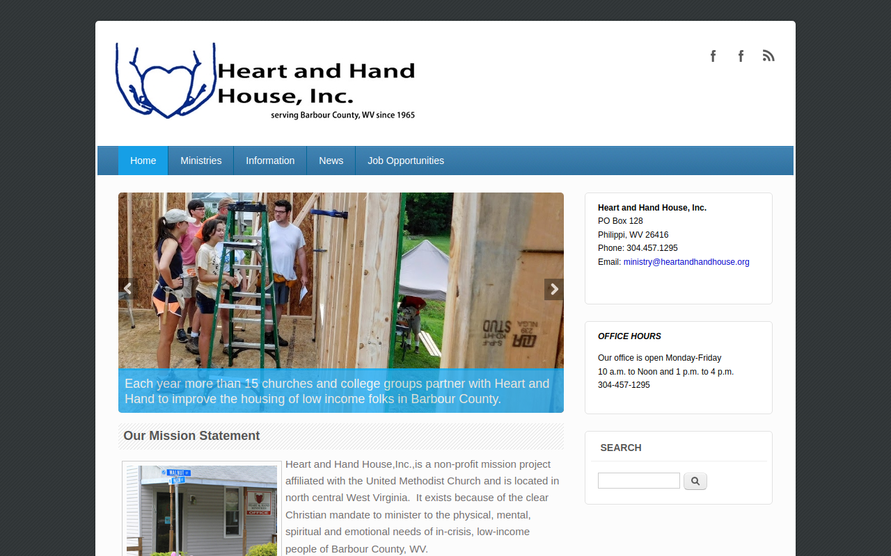 Heart and Hand House, Inc. website preview