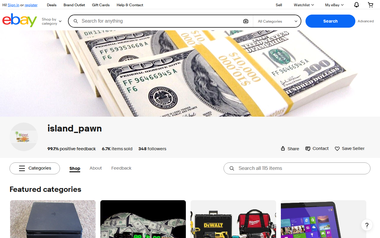 Island Pawnbrokers website preview