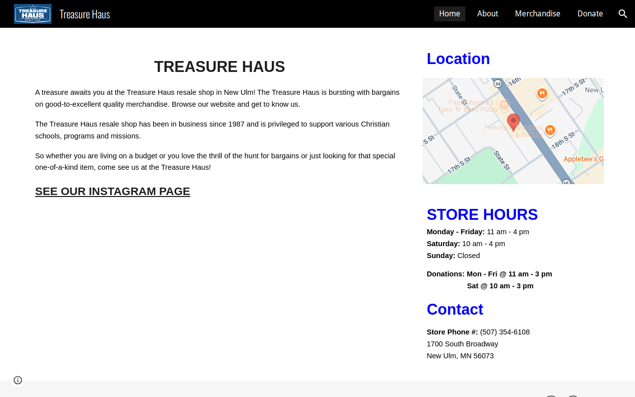Treasure Haus Inc website preview