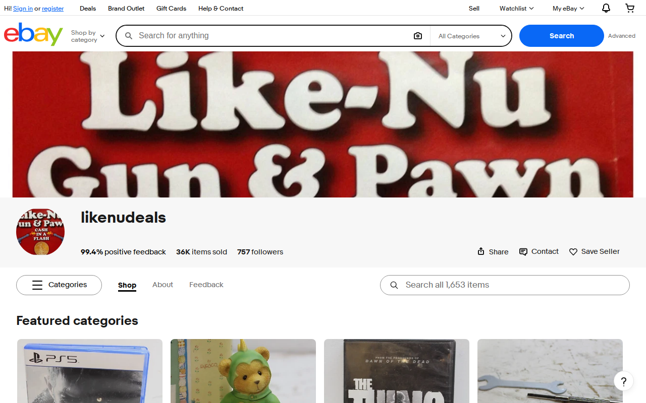 Like-Nu Gun & Pawn website preview