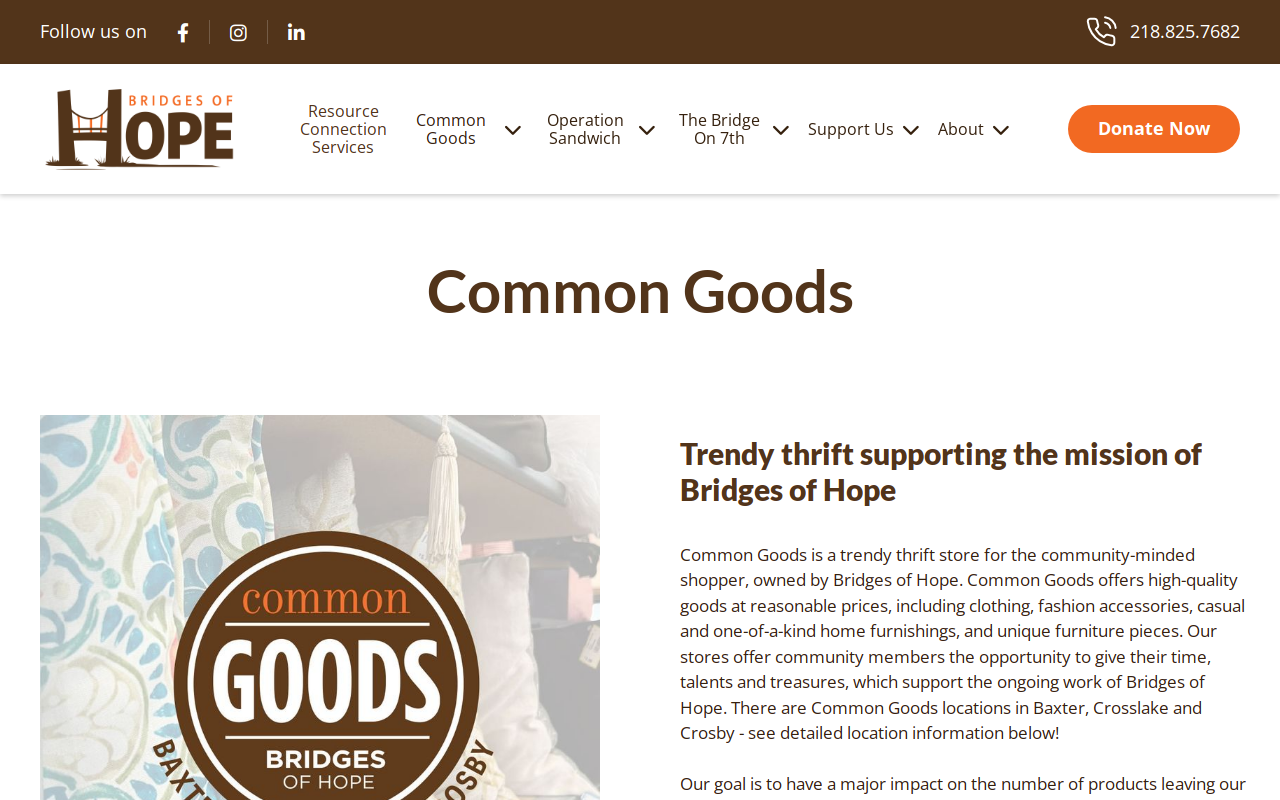 Common Goods website preview