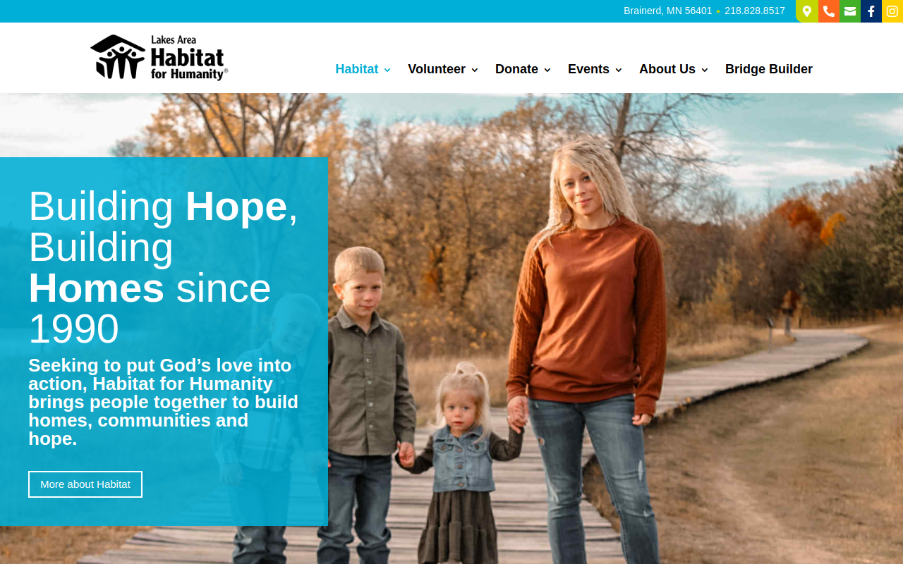 Lakes Area Habitat For Humanity website preview
