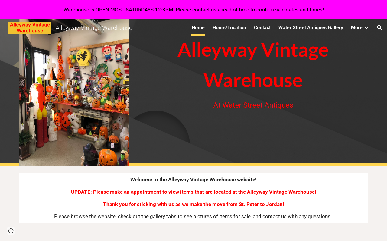 Alleyway Vintage Warehouse website preview