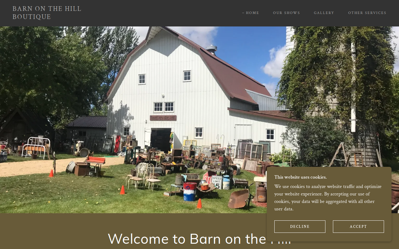 Barn on the Hill Boutique website preview