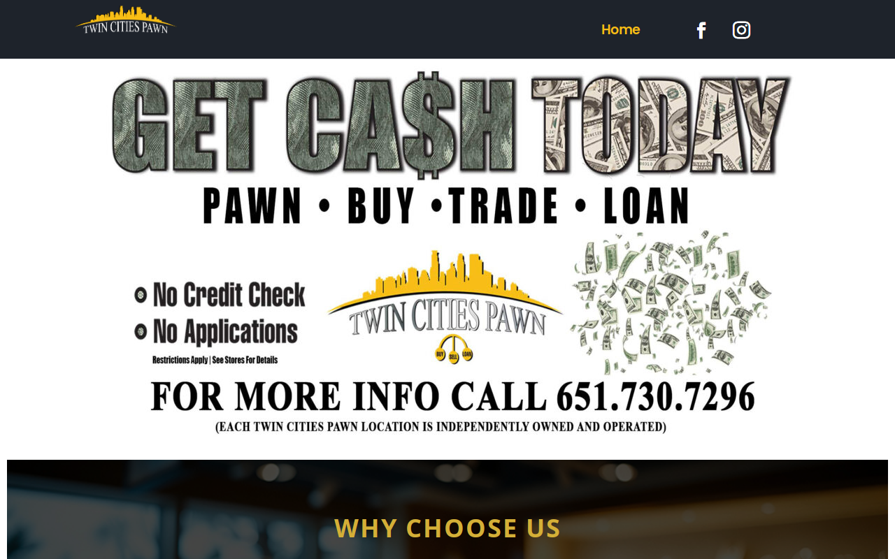 Twin Cities Pawn & Jewelry website preview