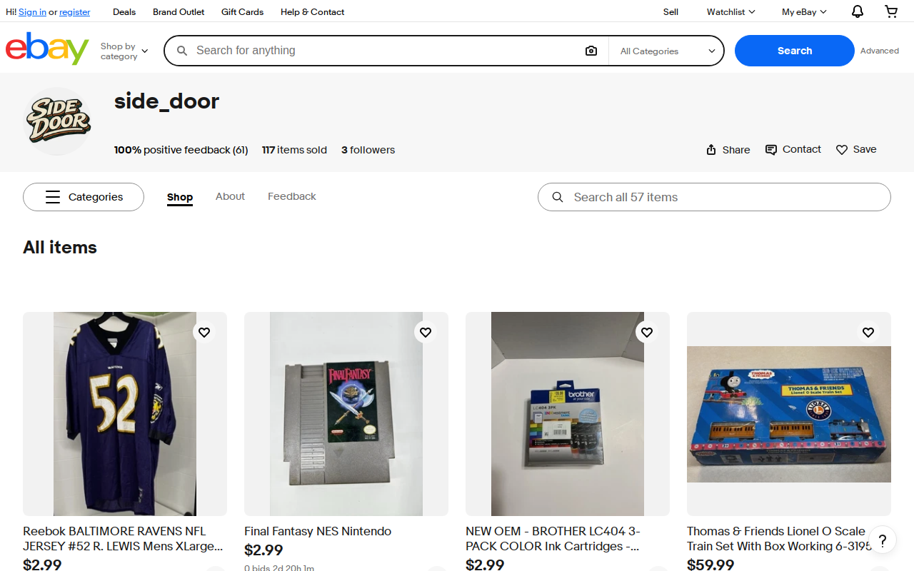 Side door website preview