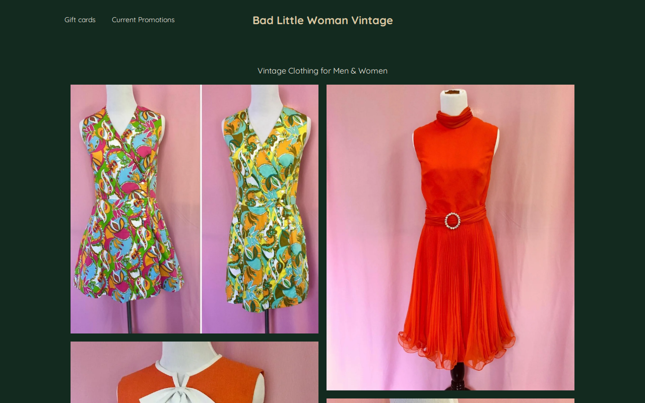 Bad Little Woman Vintage website preview