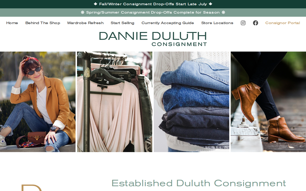 Dannie Duluth Consignment website preview