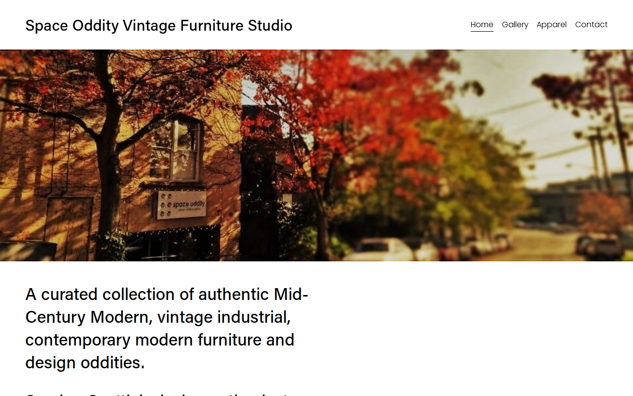 Space Oddity Vintage Furniture website preview