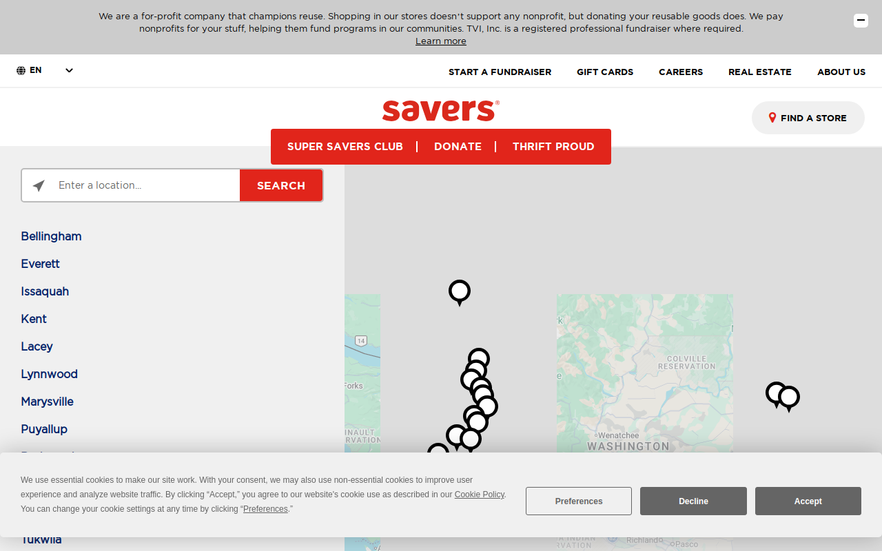 Value Village website preview