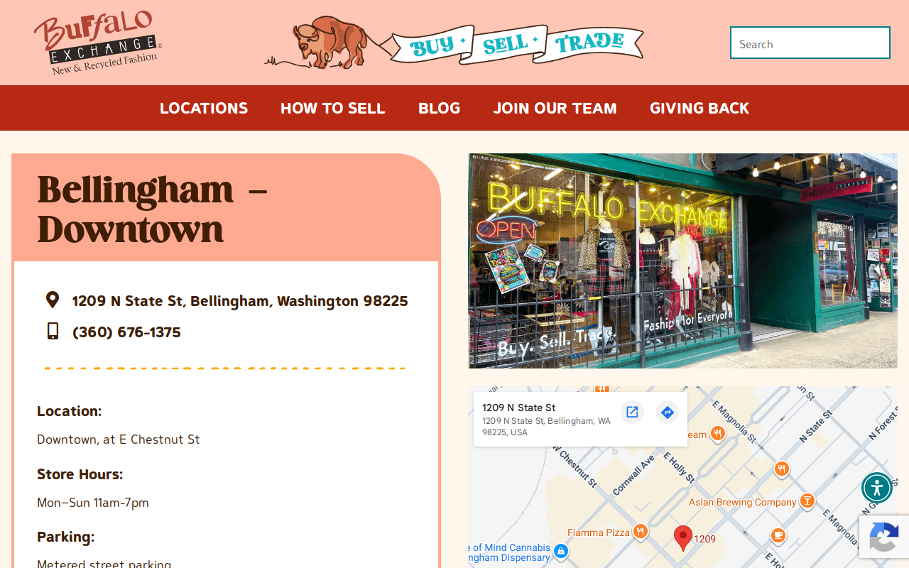 Buffalo Exchange website preview